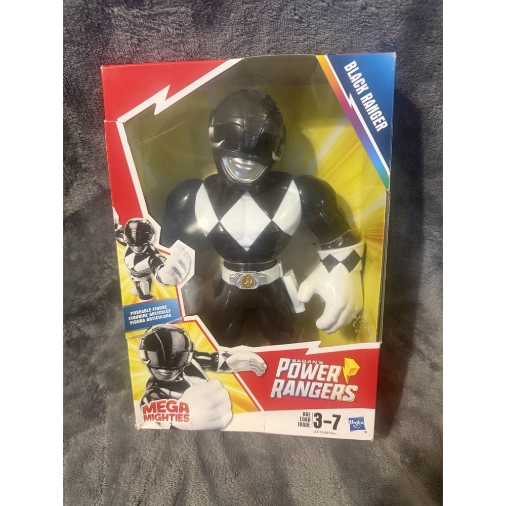 Playskool Heroes Mega Mighties 10'' Power Rangers Black Ranger Action Figure